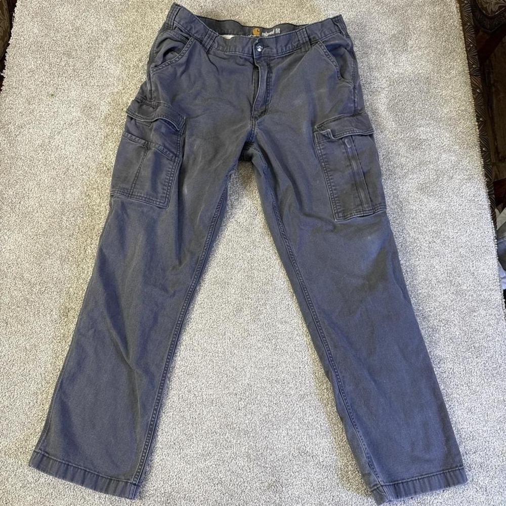 Carhartt Cargo Pants Gray Relaxed Fit Men's 36x32 Workwear